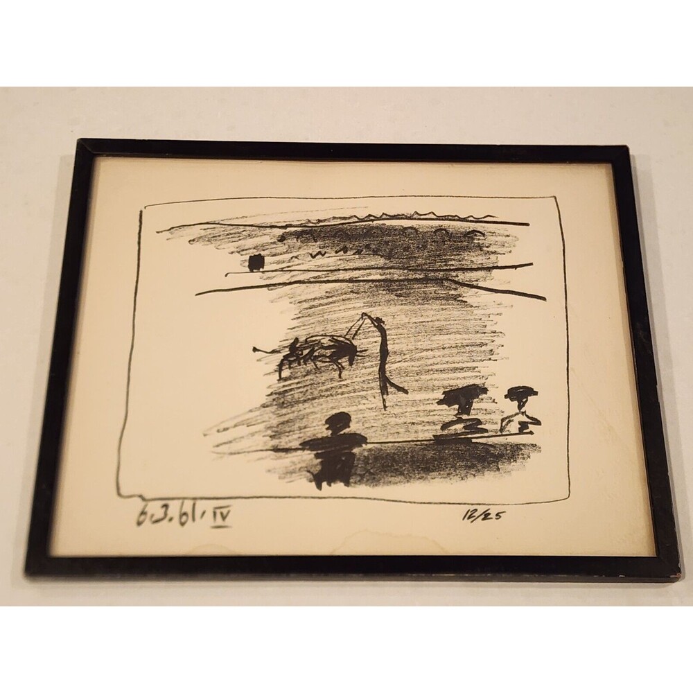 Vintage 1961 PABLO PICASSO Abstract Les Banderilles A Los Toros IV Lithograph - Picture 7 of 7